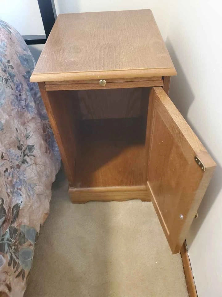 Wooden Nightstand with Pull-Out Tray - photo 4