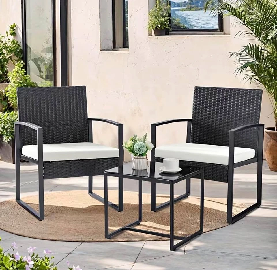 3-piece outdoor set (white) + cover – new