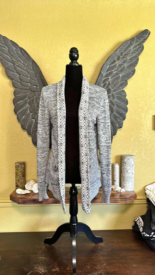 Obey Knit Open Front Cardigan Sweater