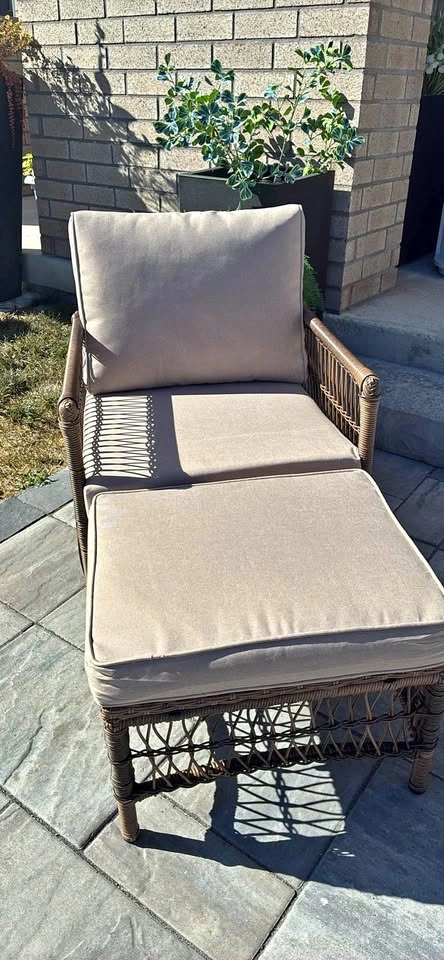 Brand New Haplife Outdoor Wicker Armchair and Ottoman Set