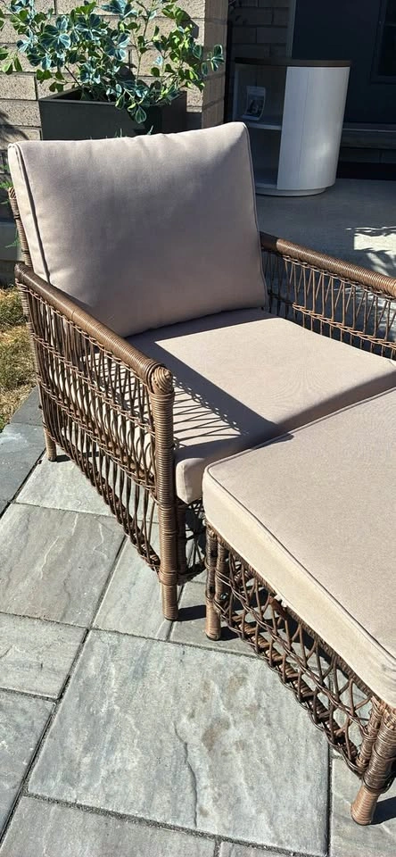 Brand New Haplife Outdoor Wicker Armchair and Ottoman Set - photo 3
