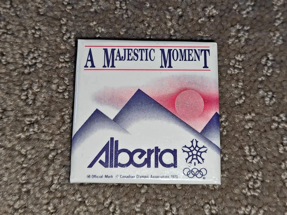 A Majestic Moment - Alberta Winter Olympics - Button Pinback Pin