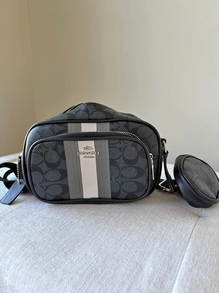 Coach Graham Crossbody in Signature Canvas with Varsity Stripe