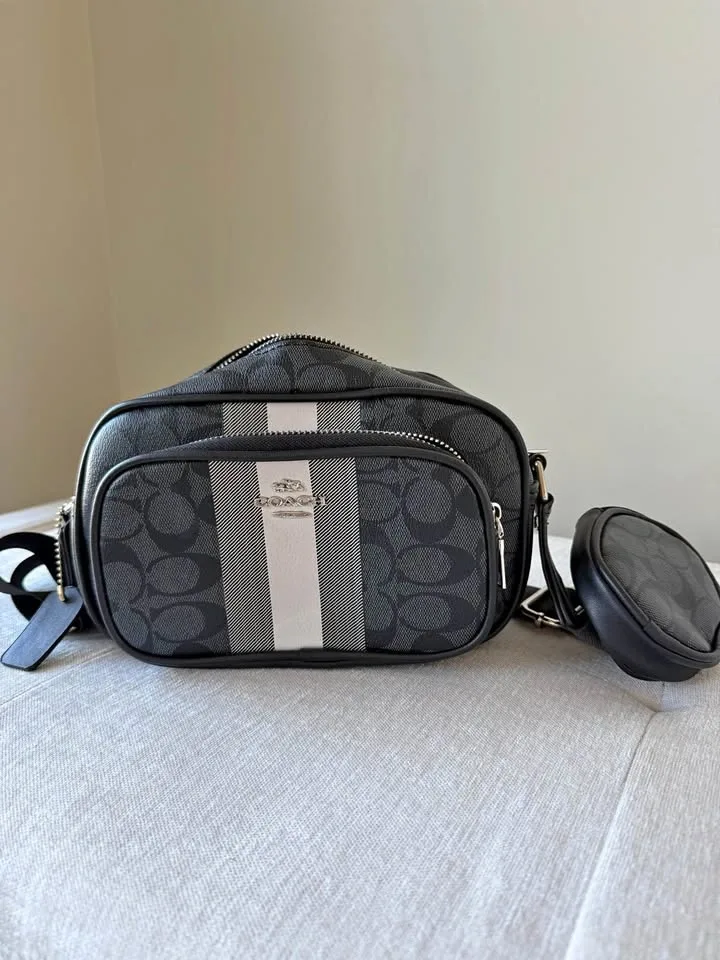 Coach Graham Crossbody in Signature Canvas with Varsity Stripe