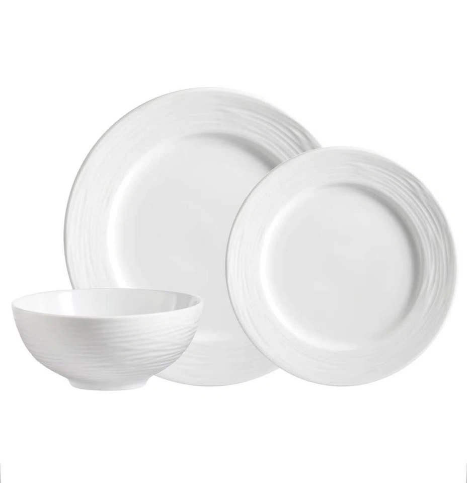 Piece Porcelain China Dinnerware Set - Service for 4 (set of 12)