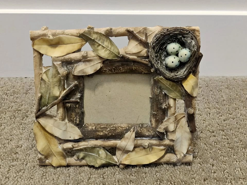 Ceramic 3D Photo Frame Tree Plant Bird Nest Scene 2x3