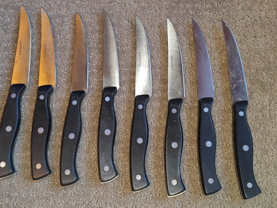 Set of 11 Cuisinart Steak Knives Straight Edge - Dull Condition - photo 3