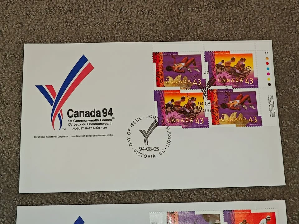 First Day Covers FDC - Set of 2 - 1994 Commonwealth Games Stamps - photo 2