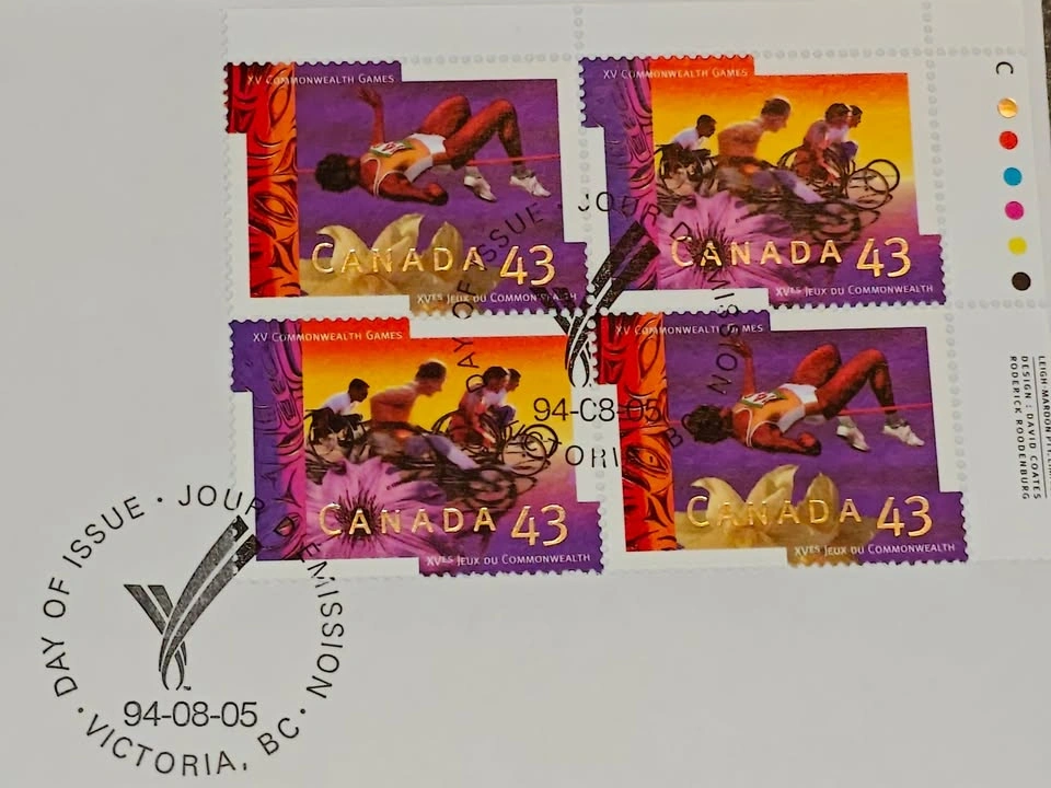 First Day Covers FDC - Set of 2 - 1994 Commonwealth Games Stamps - photo 3