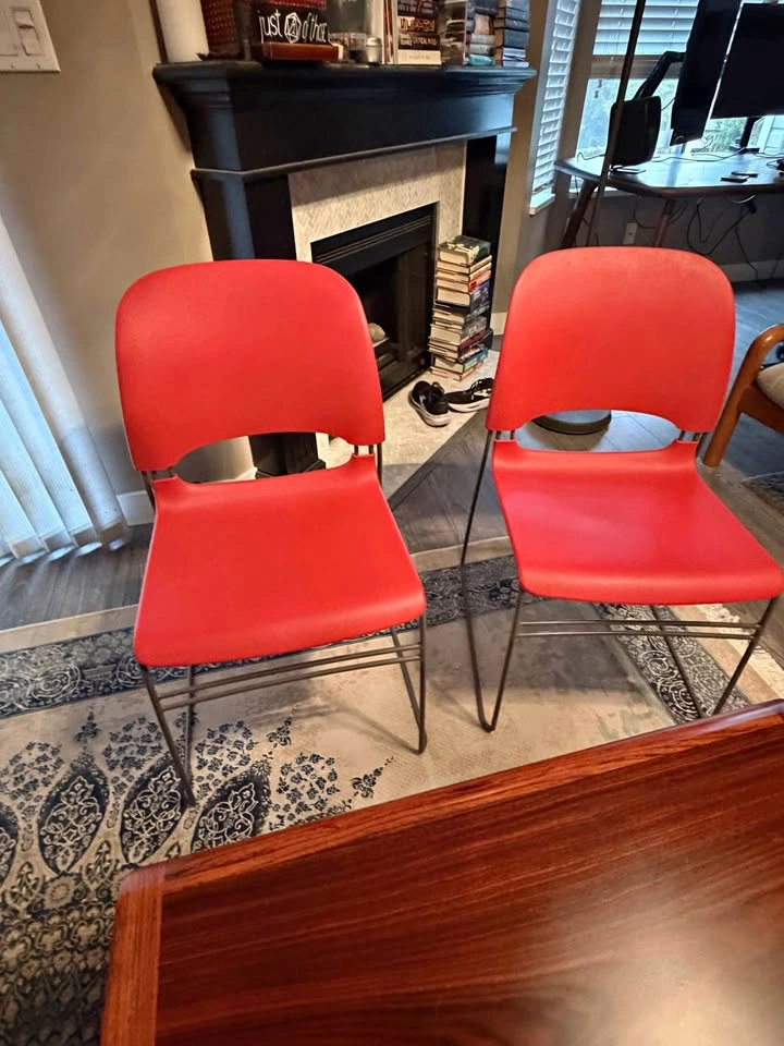 Herman Miller SQA Stacking Chairs - Pair