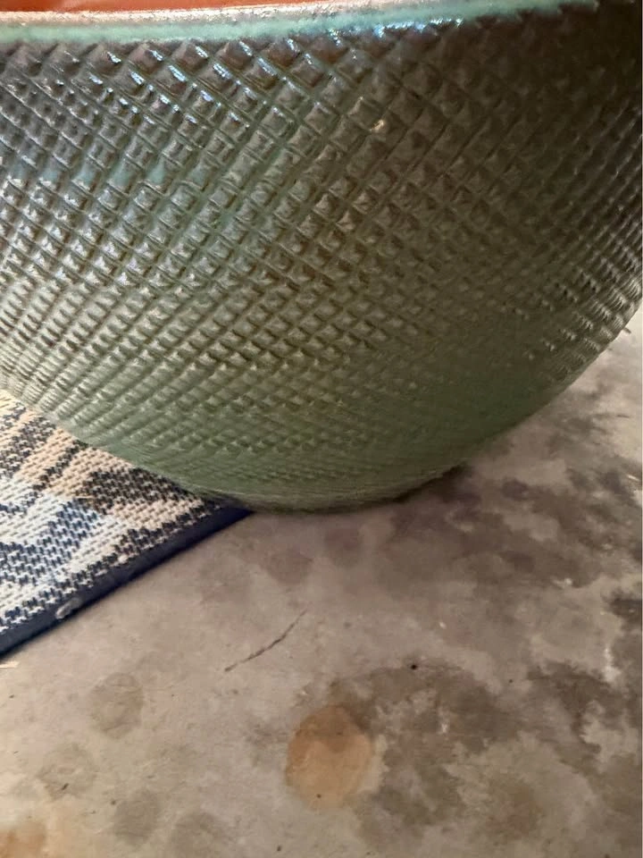 Green Diamond Pattern Ceramic Planter - photo 2