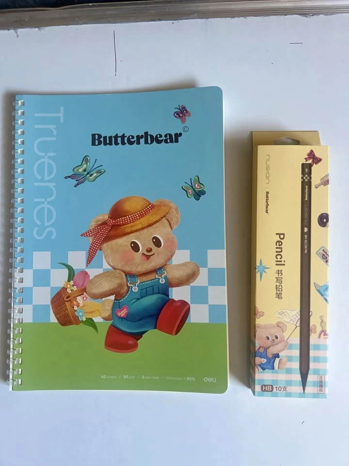 Butterbear Notebook + Pencils (10 Pack)