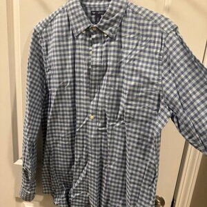 GAP Standard Fit Shirt Mens Size Medium Blue/White Checkered - photo 2