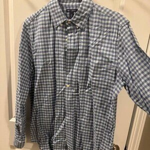 GAP Standard Fit Shirt Mens Size Medium Blue/White Checkered - photo 3