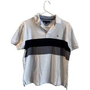 Tommy Hilfiger Polo Shirt Mens Size Medium White Short Sleeve