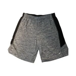 Layer Shorts Mens Large Gray Black Straight Leg Pleated Front