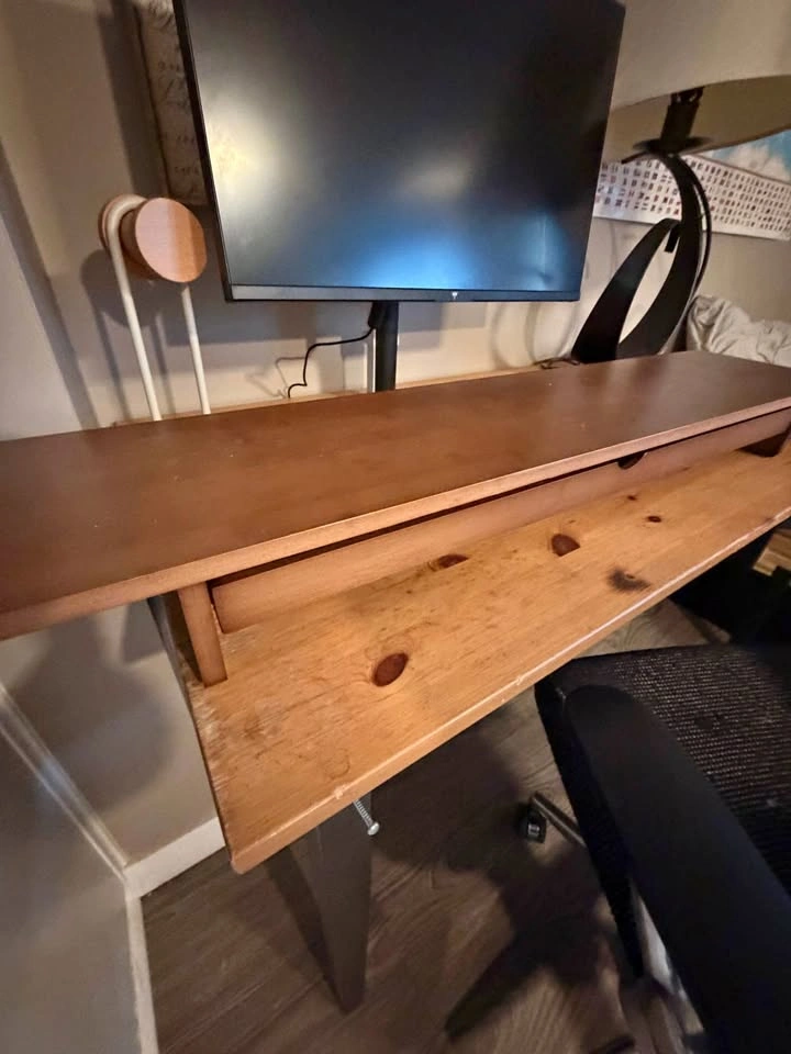 Wooden Monitor Stand with Drawer