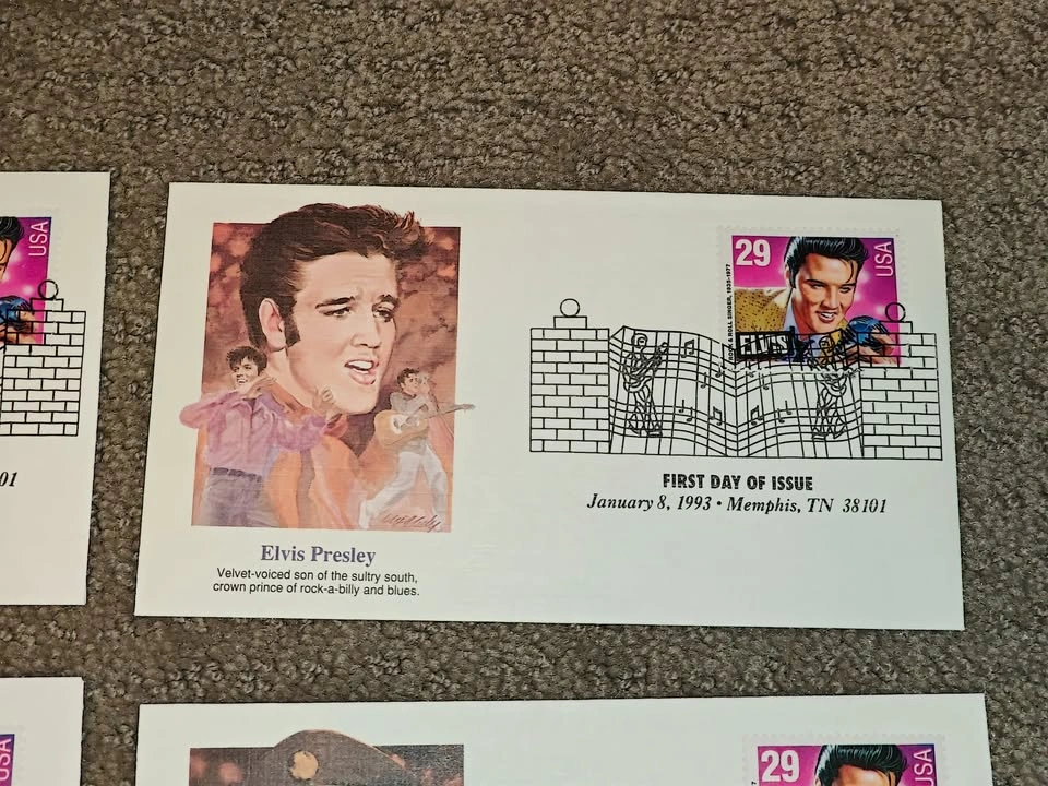 First Day Cover Complete Set FDC - Elvis Presley 1993 Fleetwood - photo 3