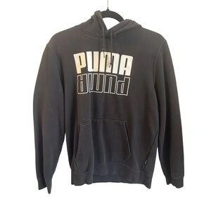 PUMA Hoodie Mens Medium Black Long Sleeve Pullover