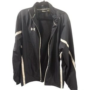 Under Armour Windbreaker Men's Size Large Black Full Zip