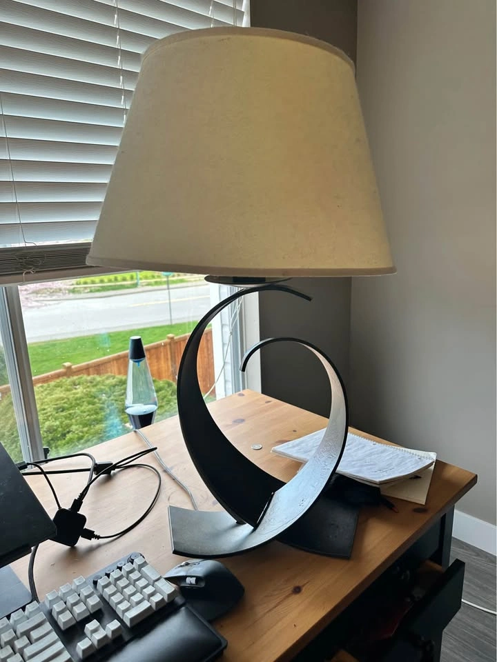 Pair of Hubbardton Forge Sculpted Metal Table Lamps - photo 2