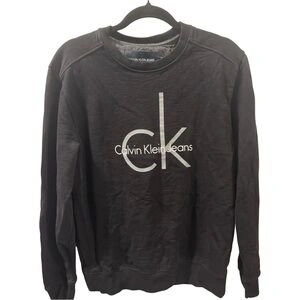 Calvin Klein Jeans Men's Medium Black Logo Crewneck Sweatshirt