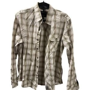 Calvin Klein Jeans Shirt Mens Size Large White Check