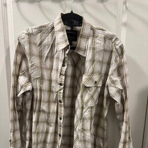Calvin Klein Jeans Shirt Mens Size Large White Check - photo 2