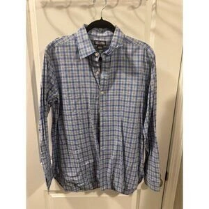 Michael Kors Button-Down Shirt Men's Medium Blue Plaid