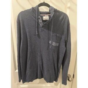 Trends & Colors Hooded Henley Men's Medium Gray Pullover