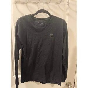 Champion Men's Black Long Sleeve Embroidered Logo T-Shirt M - photo 2