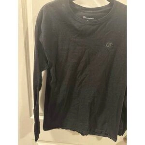 Champion Men's Black Long Sleeve Embroidered Logo T-Shirt M - photo 5