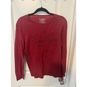 Lucky Brand Tee Shirt Mens Medium Red Long Sleeve Crew Neck - photo 2