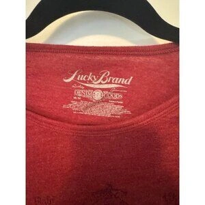 Lucky Brand Tee Shirt Mens Medium Red Long Sleeve Crew Neck - photo 5