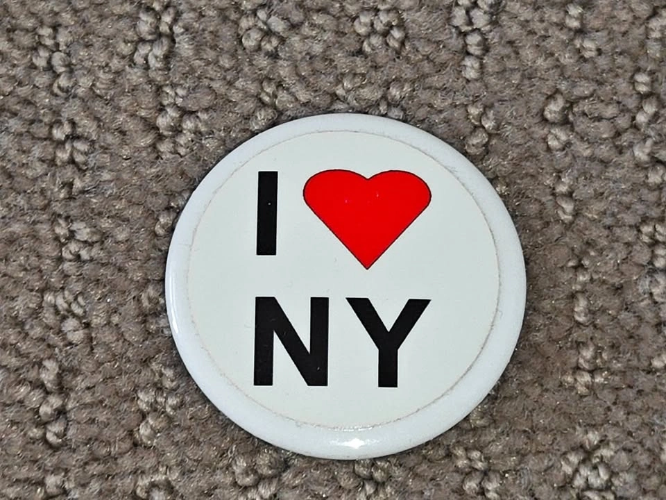 I Love Heart New York Pinback Button Pin Badge - 1-1/2"