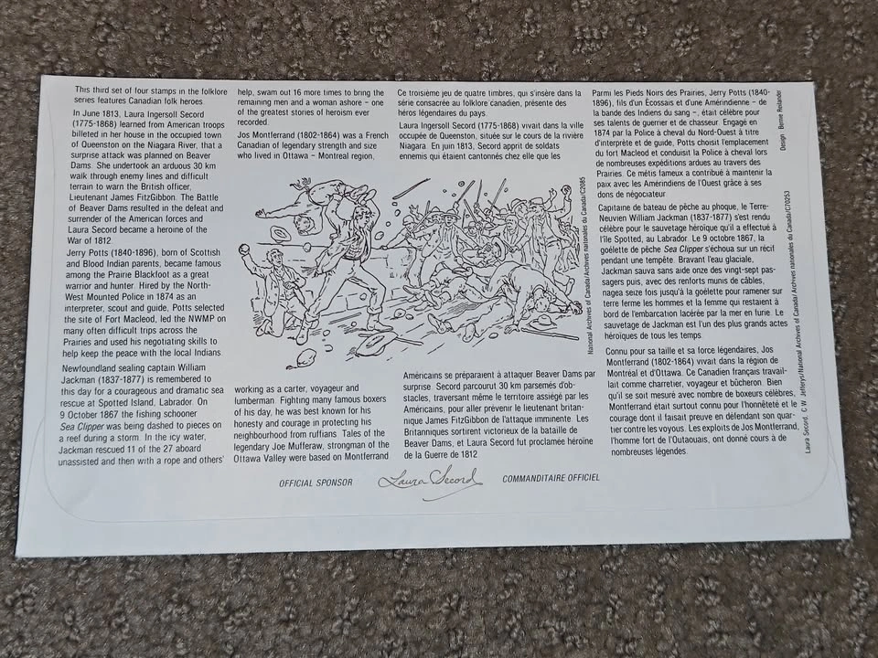 First Day Covers FDC - Canadian Folk Heroes Stamps 1992 - photo 4