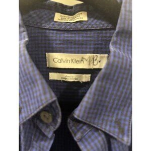 Calvin Klein Button Down Shirt Men Medium Blue Long Sleeves - photo 4