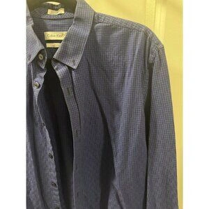 Calvin Klein Button Down Shirt Men Medium Blue Long Sleeves - photo 5