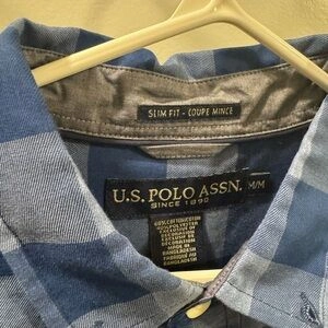 U.S. Polo Assn. Men’s Slim Fit Dress Shirt - Blue & Red Plaid - photo 5