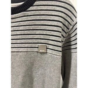 Bench Men's Large Gray Striped Crewneck Knit Sweater - photo 5