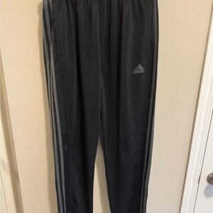Adidas Men’s Large Black Sweatpants with Gray Stripes - photo 2