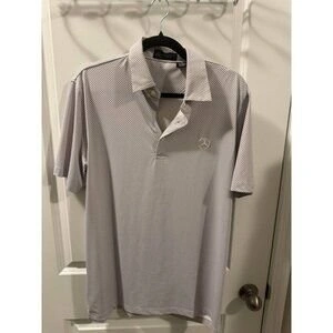Mercedes-Benz Collection Polo Shirt Men's M Gray Charcoal Gingha