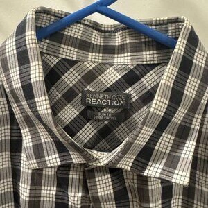 Kenneth Cole Reaction Slim Fit Shirt Mens Black/White Check - photo 5