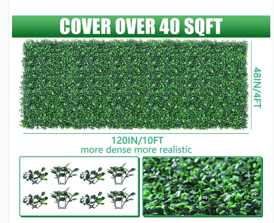 Artificial Grenery Boxwood Privacy Wall – 48” x 120” - photo 3