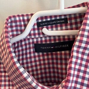Tommy Hilfiger Men's Medium Maroon/White Button-Down Shirt - photo 4
