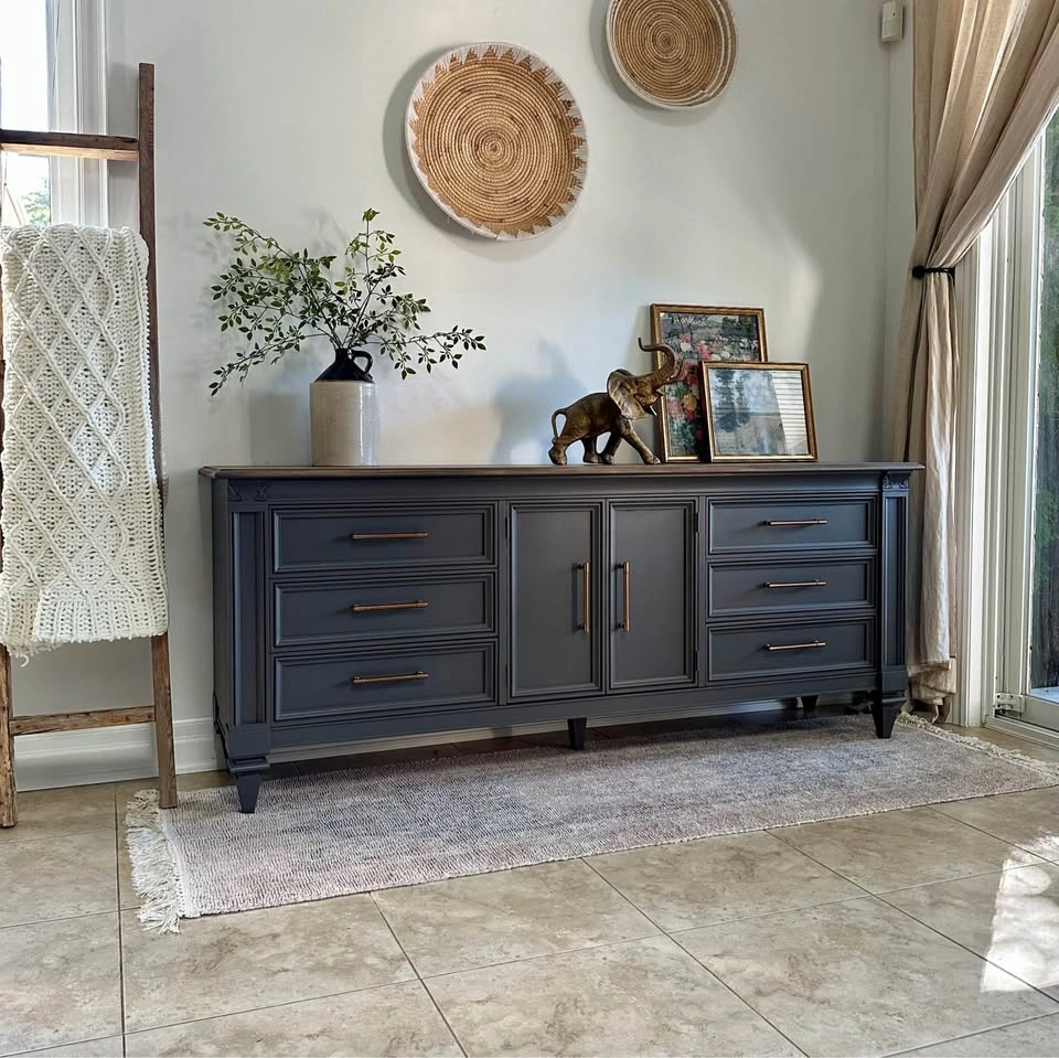 Vintage 9-Drawer Dresser/Credenza | Solid Wood | Restored