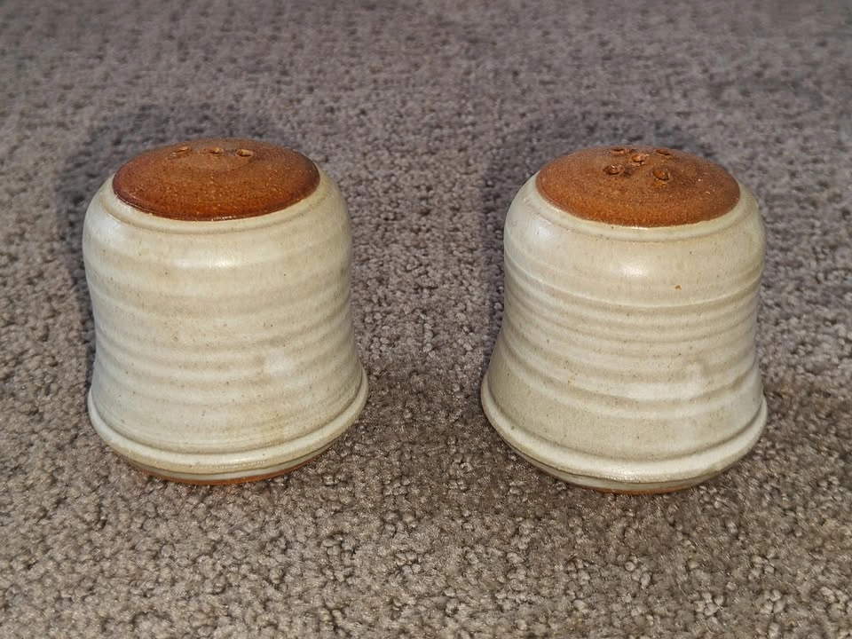 Unique Handmade Studio Pottery Rustic Salt & Pepper Shakers - photo 2