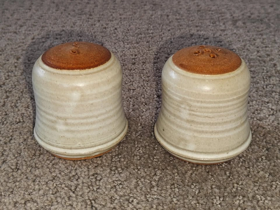 Unique Handmade Studio Pottery Rustic Salt & Pepper Shakers - photo 3