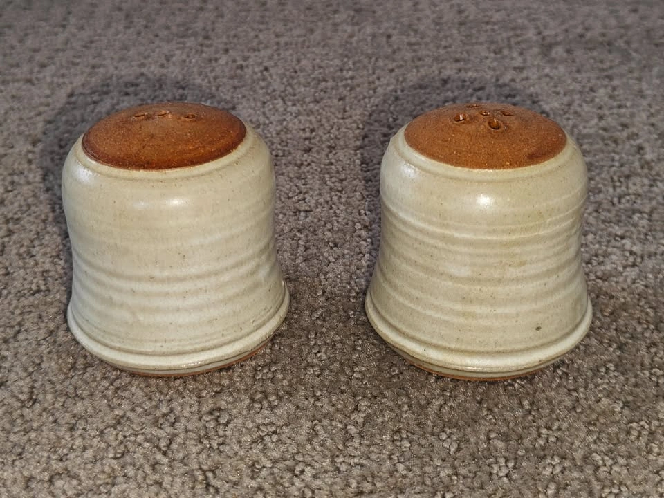 Unique Handmade Studio Pottery Rustic Salt & Pepper Shakers - photo 4