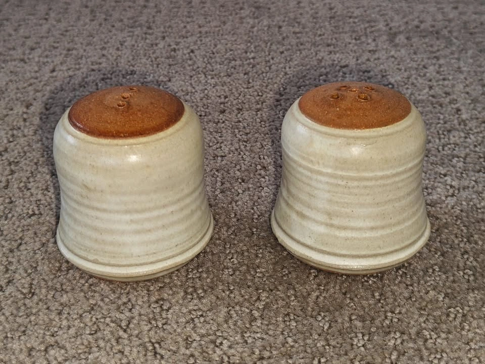 Unique Handmade Studio Pottery Rustic Salt & Pepper Shakers - photo 5